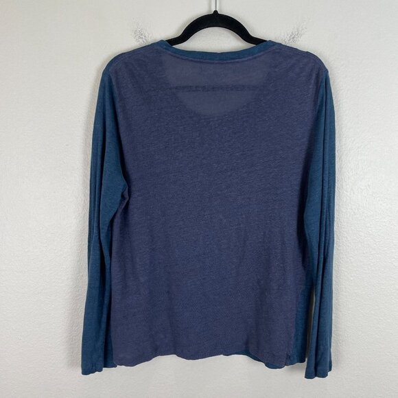IRO Jeans Womens Large Blue Long Sleeve T Shirt Top Round Neck - Picture 5 of 7
